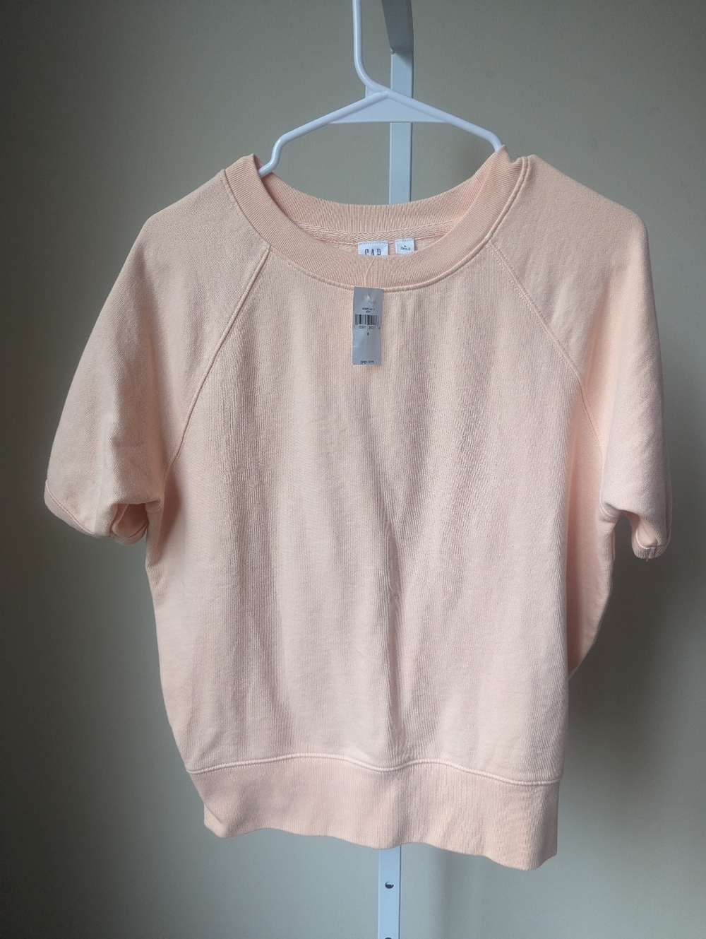 GAP peach French terry short sleeve top NWT size S